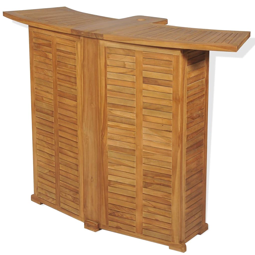 Folding Teak Wood Bar Table with Parasol Hole