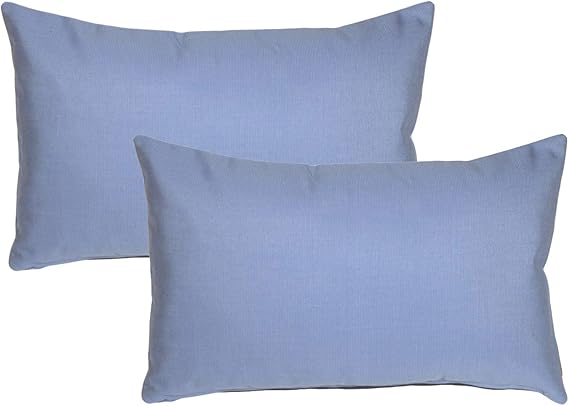 Sunbrella Indoor Outdoor Throw Pillows 12x20 Rectangular 2-Pack Black