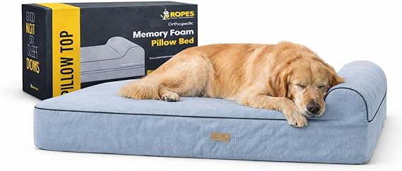 Extra Large Orthopedic Memory Foam Dog Bed with Pillow