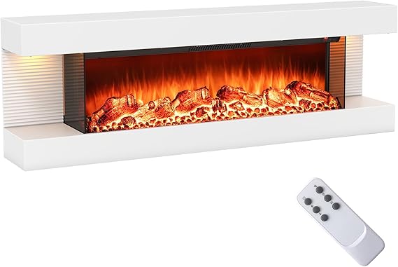 32" Wall Mounted Electric Fireplace with Remote Control