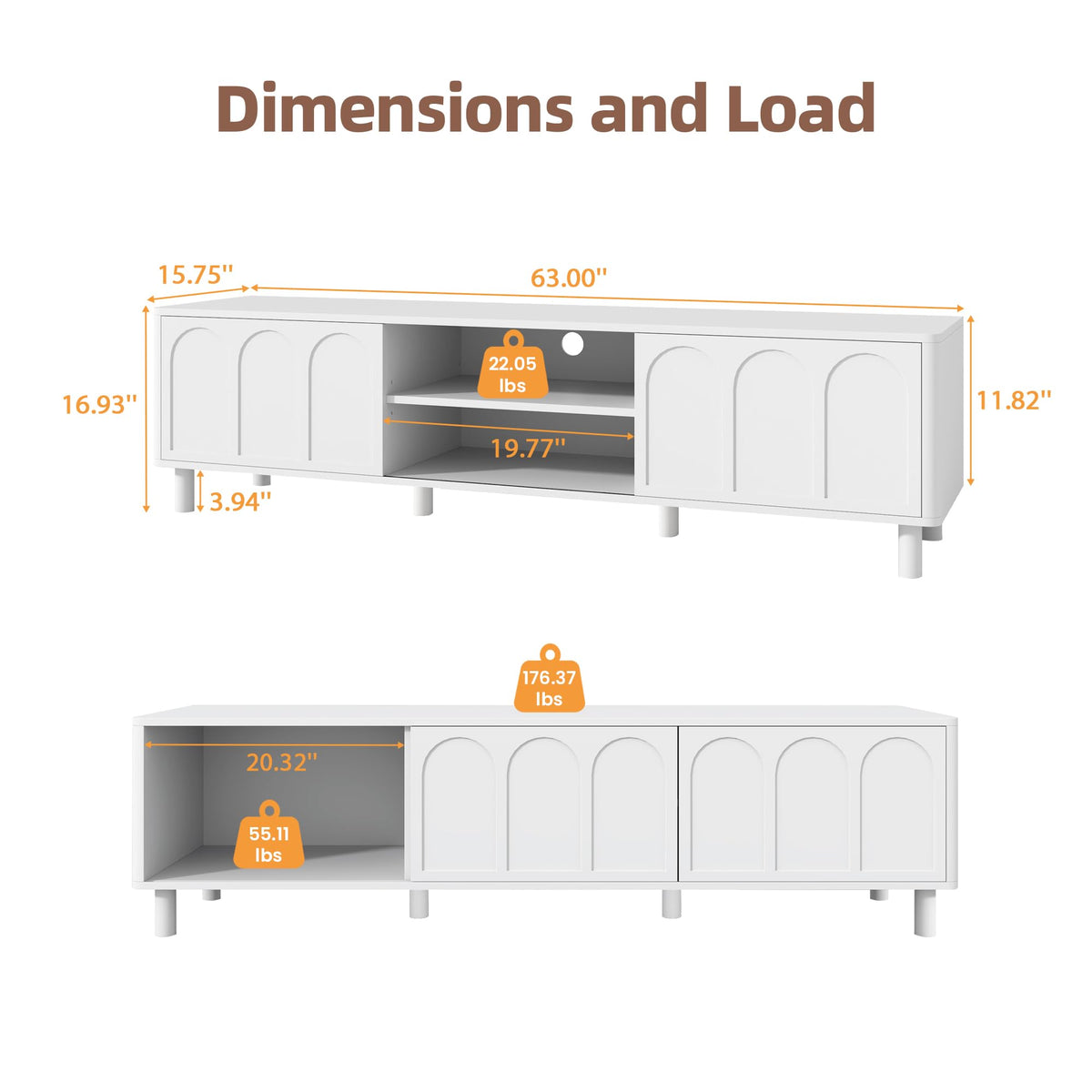 70 Inch TV Stand Entertainment Center with Sliding Doors