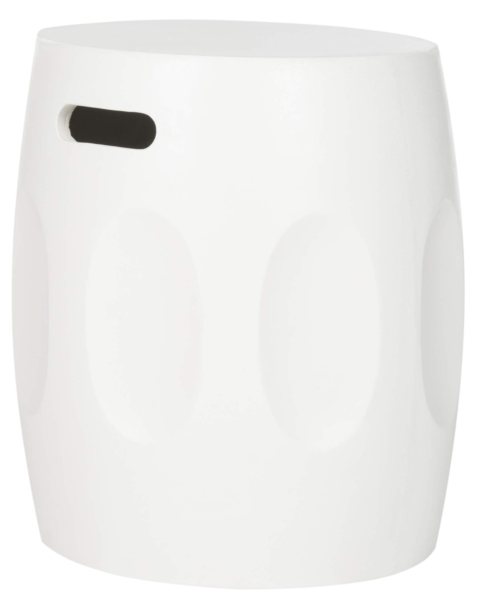 Zuri Modern Concrete Round Accent Table 17.7 Inch Ivory