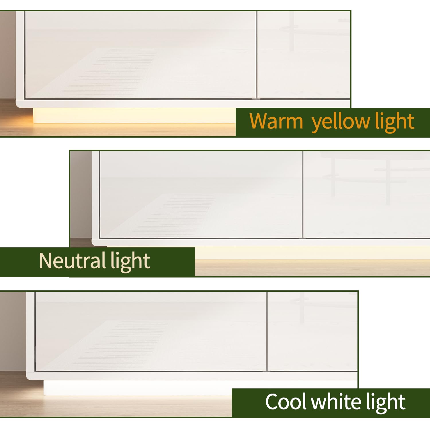LED TV Stand with Glossy Surface and 4 Drawers