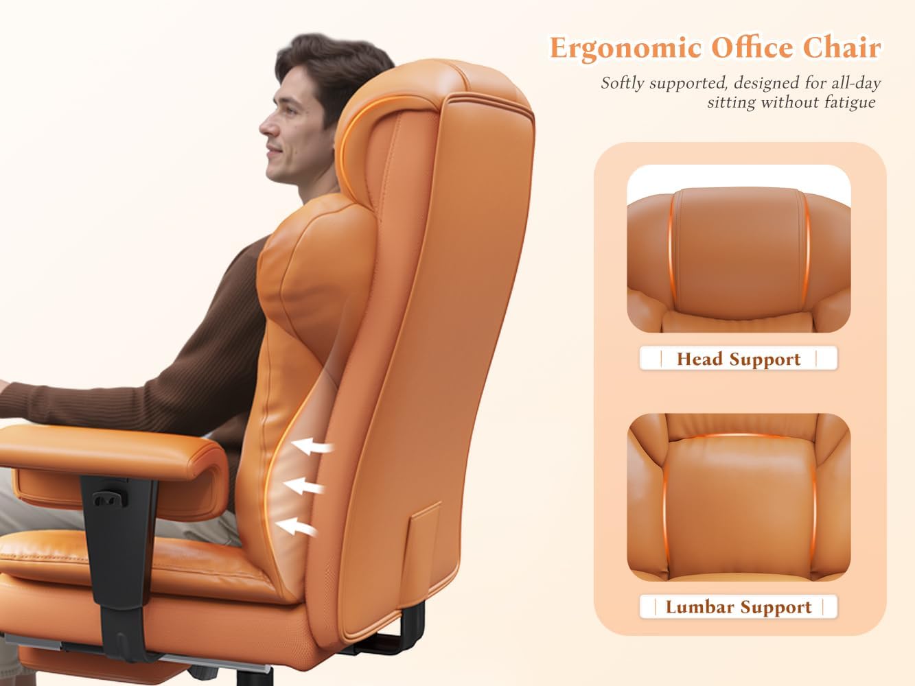Ergonomic Executive Office Chair with Footrest