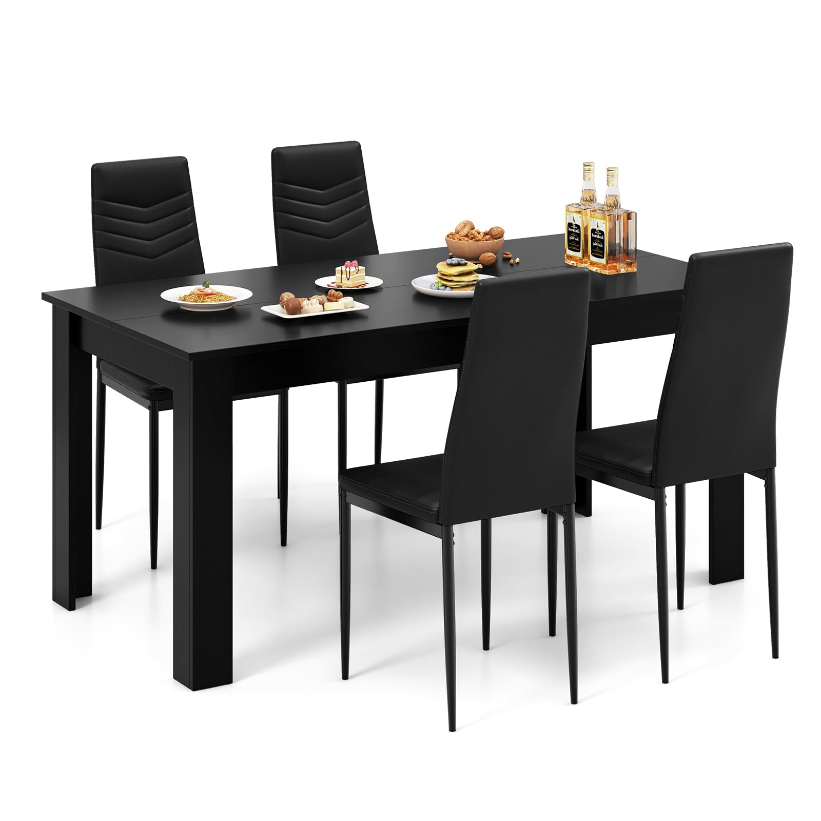 5-Piece Dining Table Set with 4 Chairs
