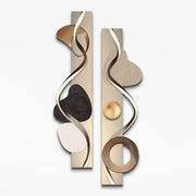 Modern Abstract Wall Art with LED Backlighting – Geometric Dual-Panel Wall Sculpture