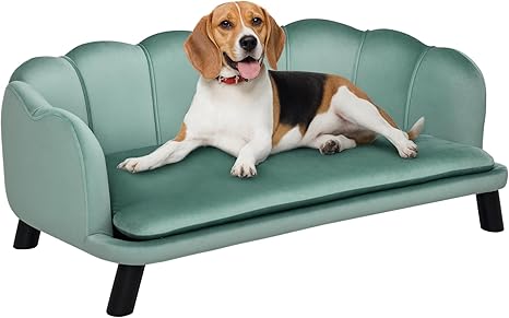 Velvet Large Dog Couch with Foam Cushion