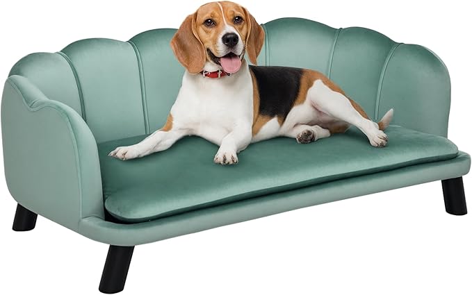 Velvet Large Dog Couch with Foam Cushion