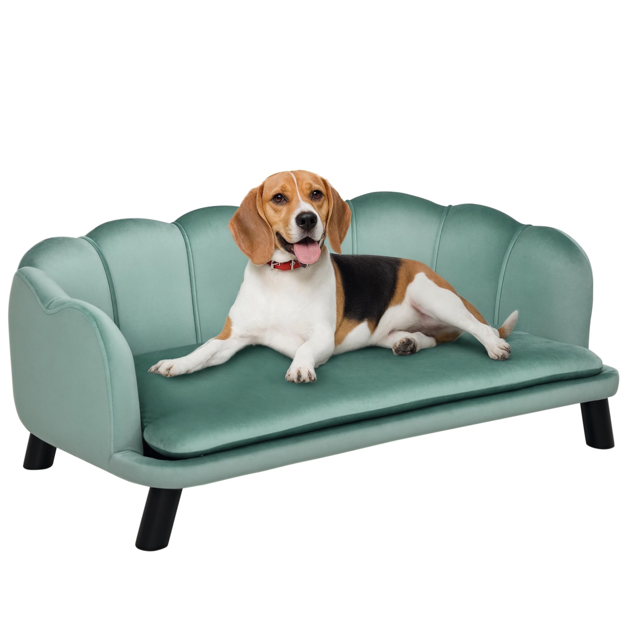 Velvet Large Dog Couch with Foam Cushion