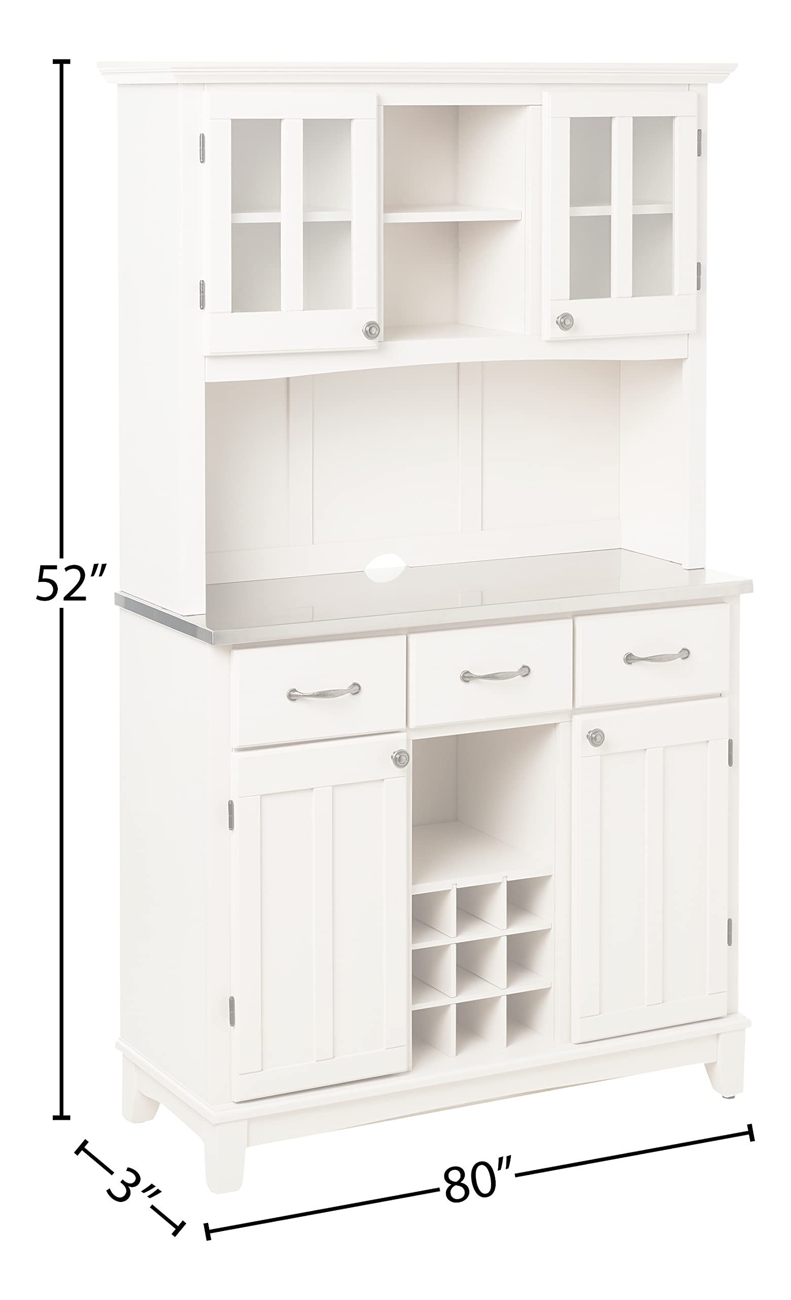Server Buffet Credenza with Hutch - Off White