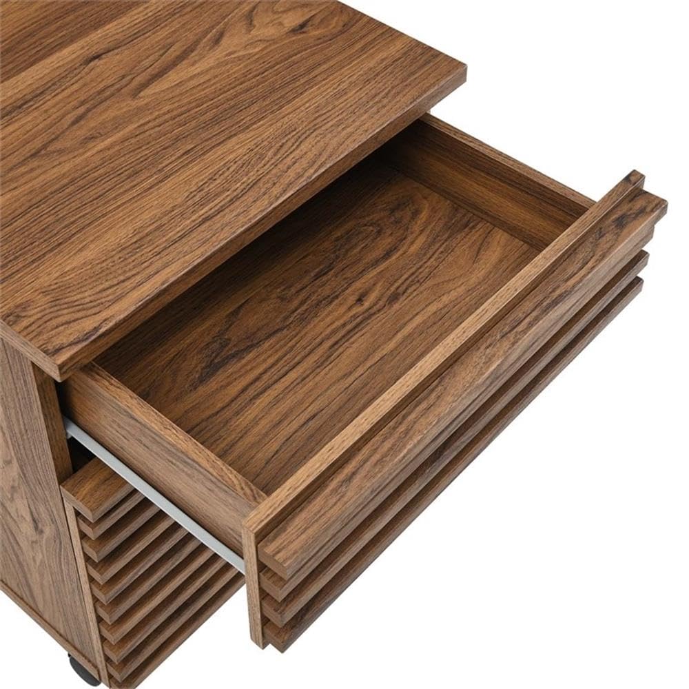 Wood File Cabinet Walnut