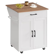 Kitchen Island Cart on Wheels with Drop Leaf and Storage