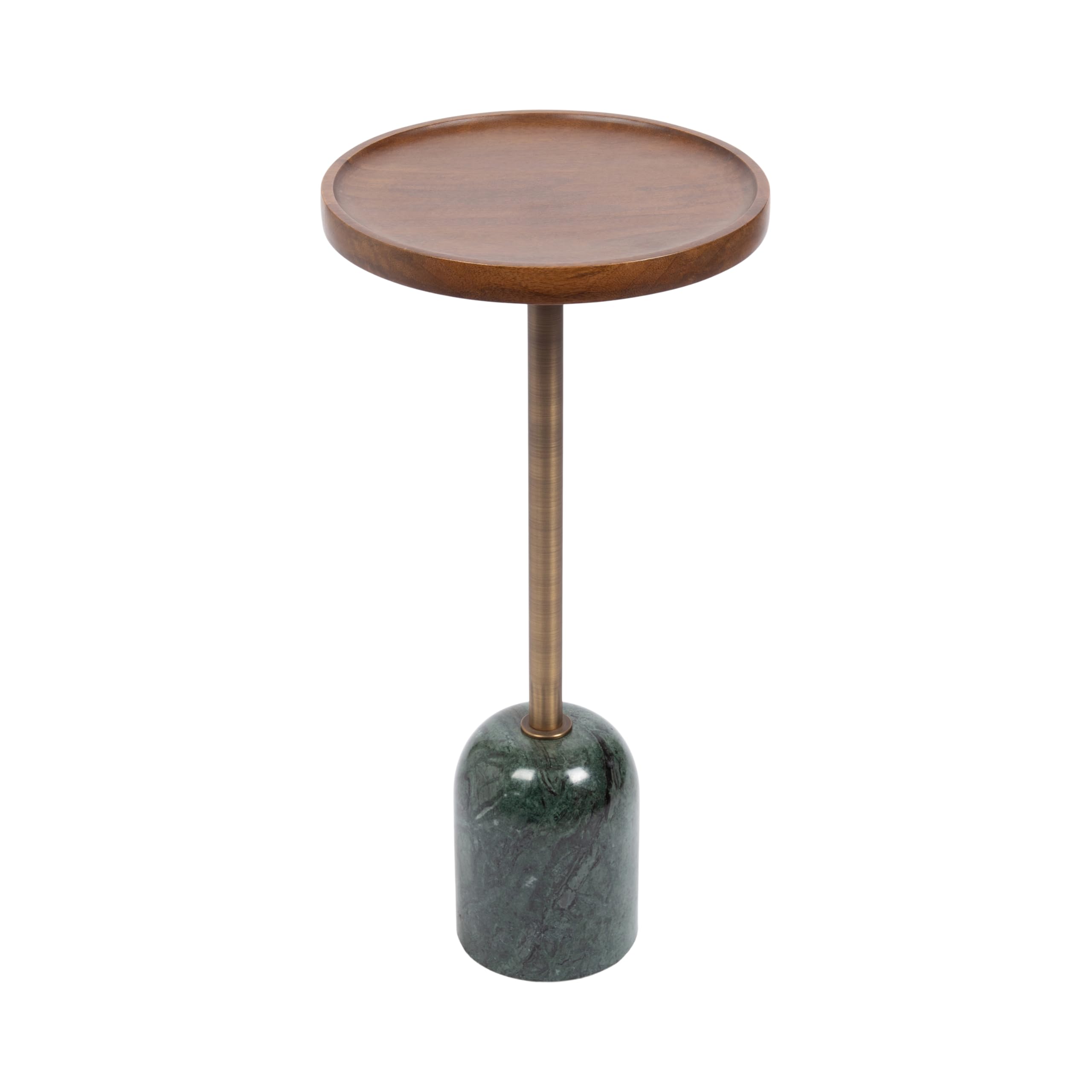 Shorrock Round Mango Wood Side Table with Marble Base