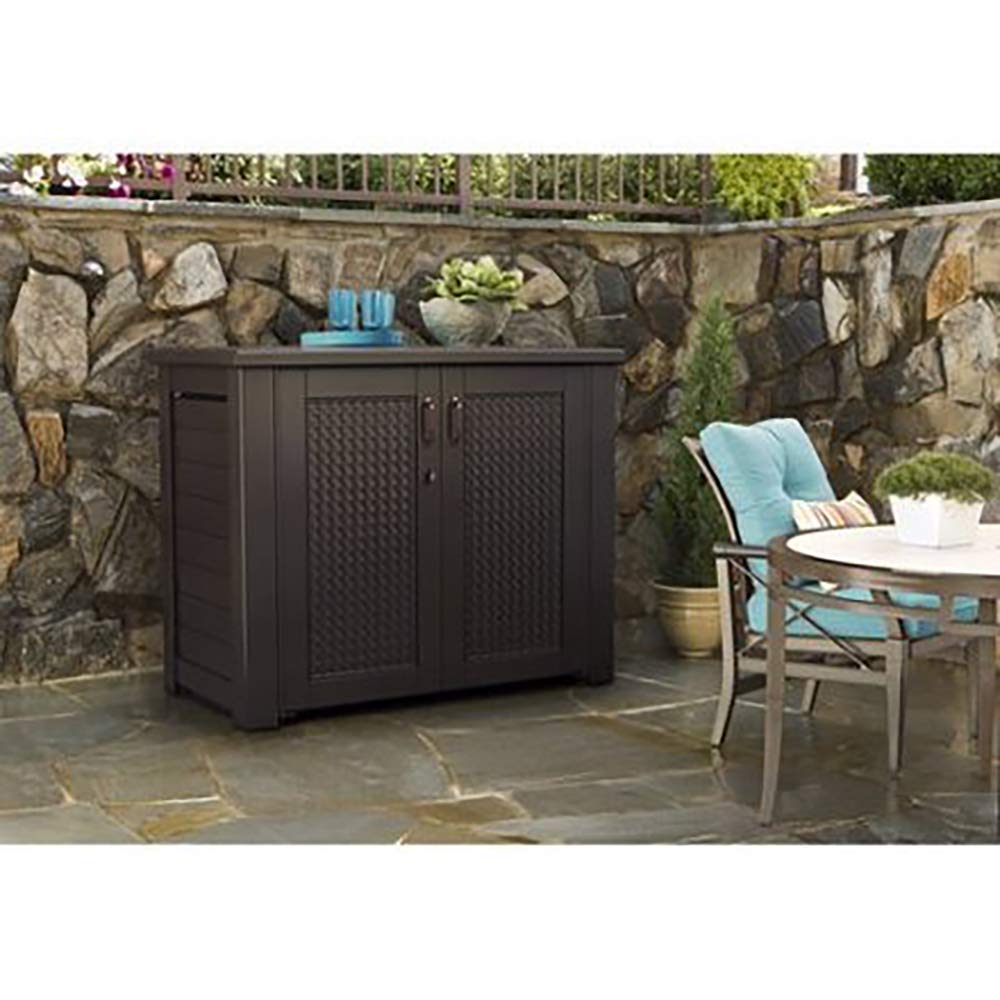 Decorative Outdoor Storage Cabinet 123 Gallon Weather Resistant