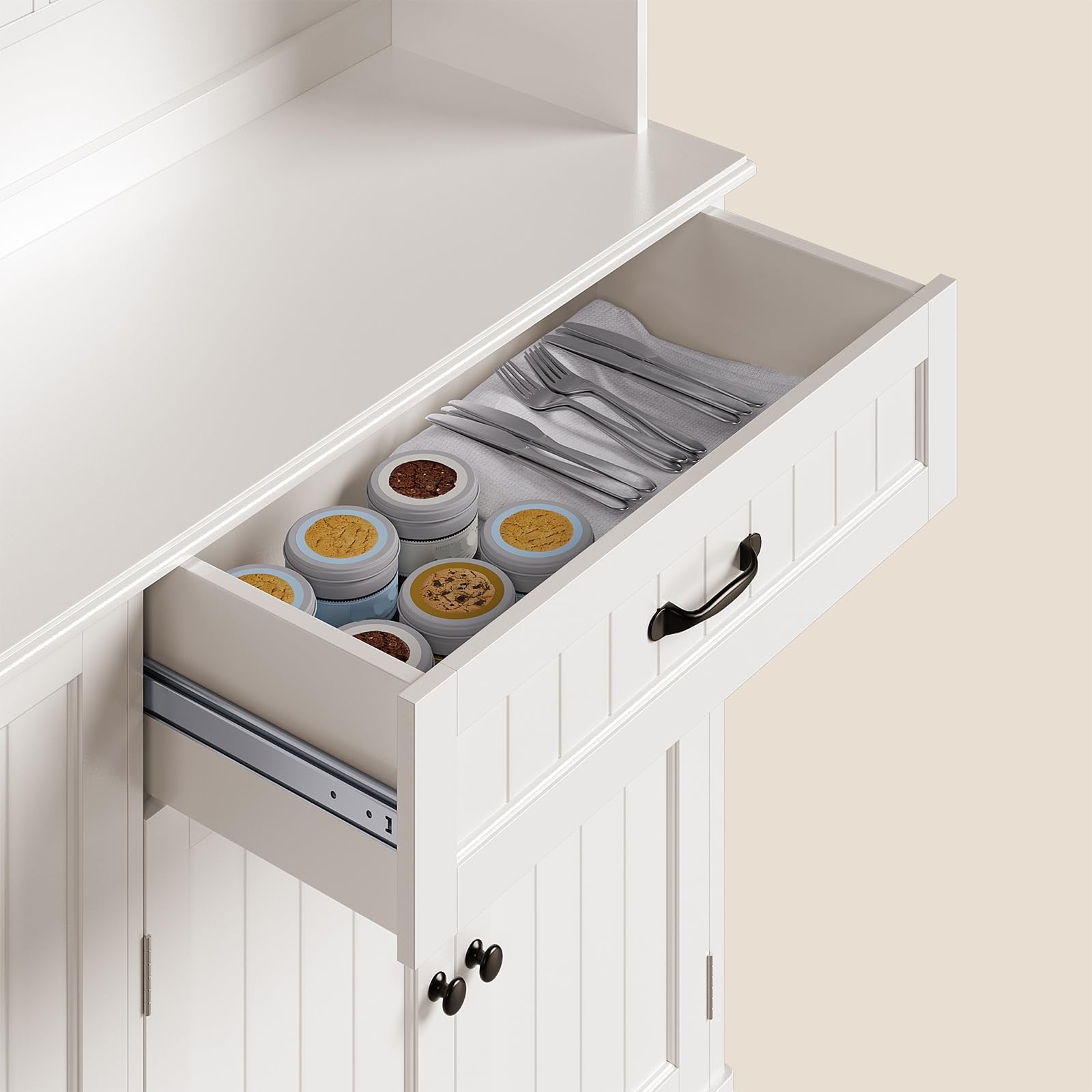 Kitchen Pantry Storage Cabinet with Doors and Shelves