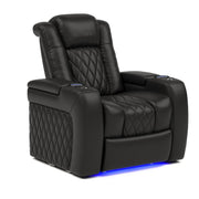 Nappa Leather Power Recliner with Cool Gel Memory Foam and RGB LED Lights