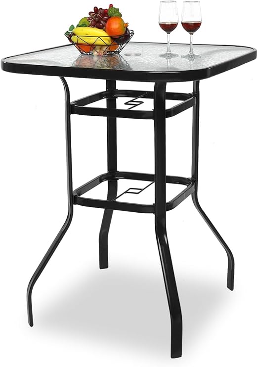Outdoor Bar Table with Umbrella Hole