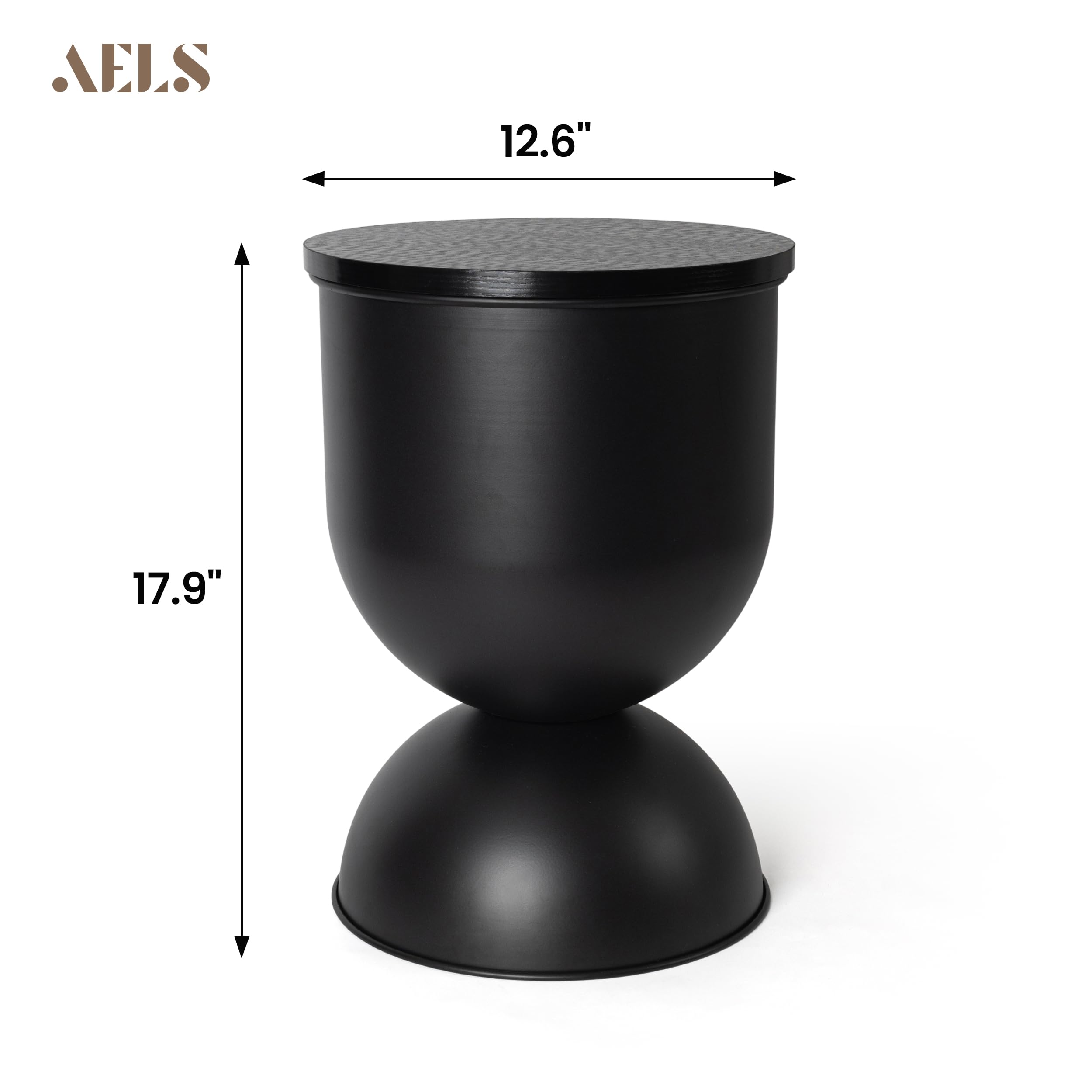 Storage Drum Side Table with Removable Lid