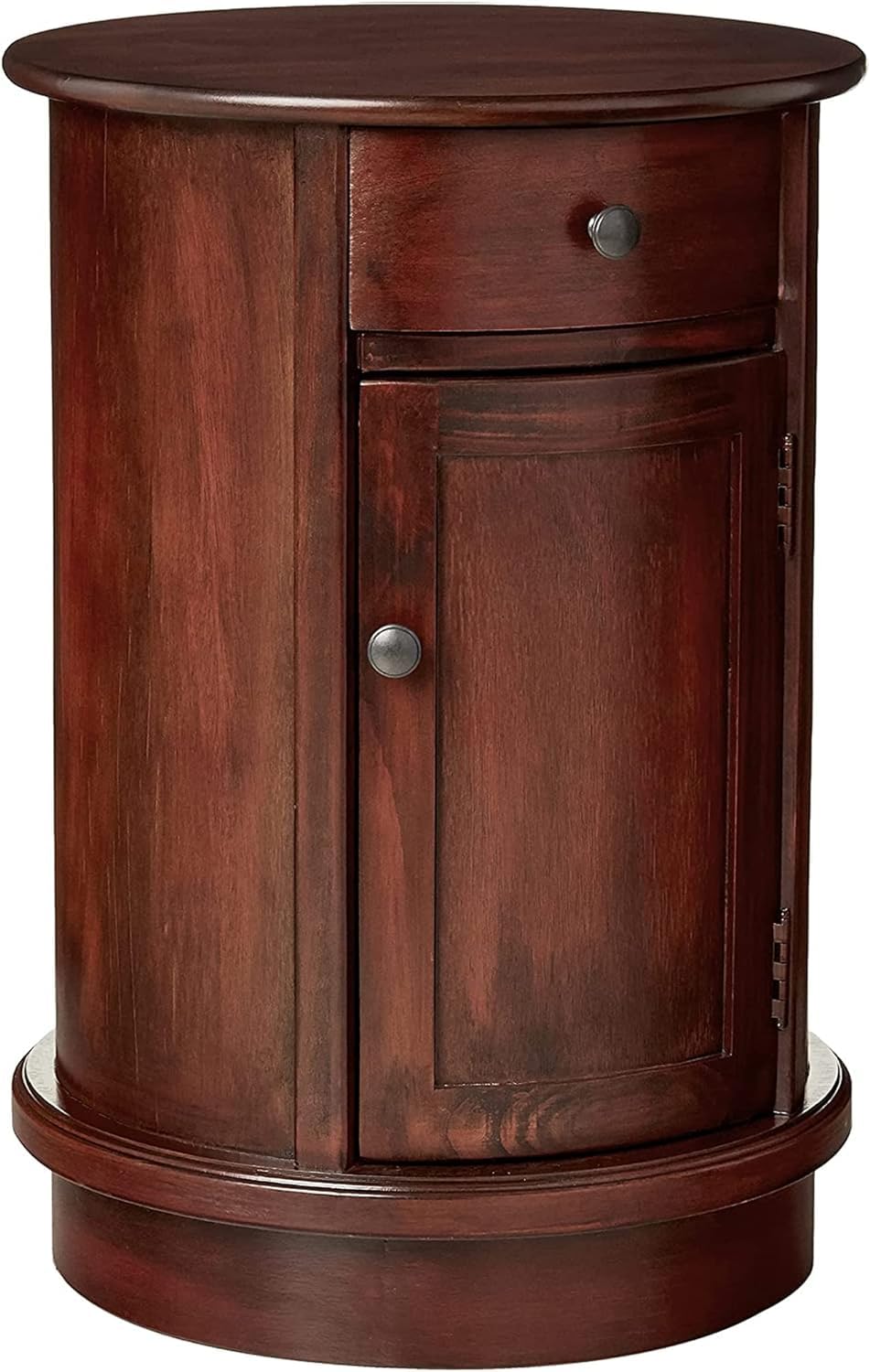 Round End Table with Storage Drawer