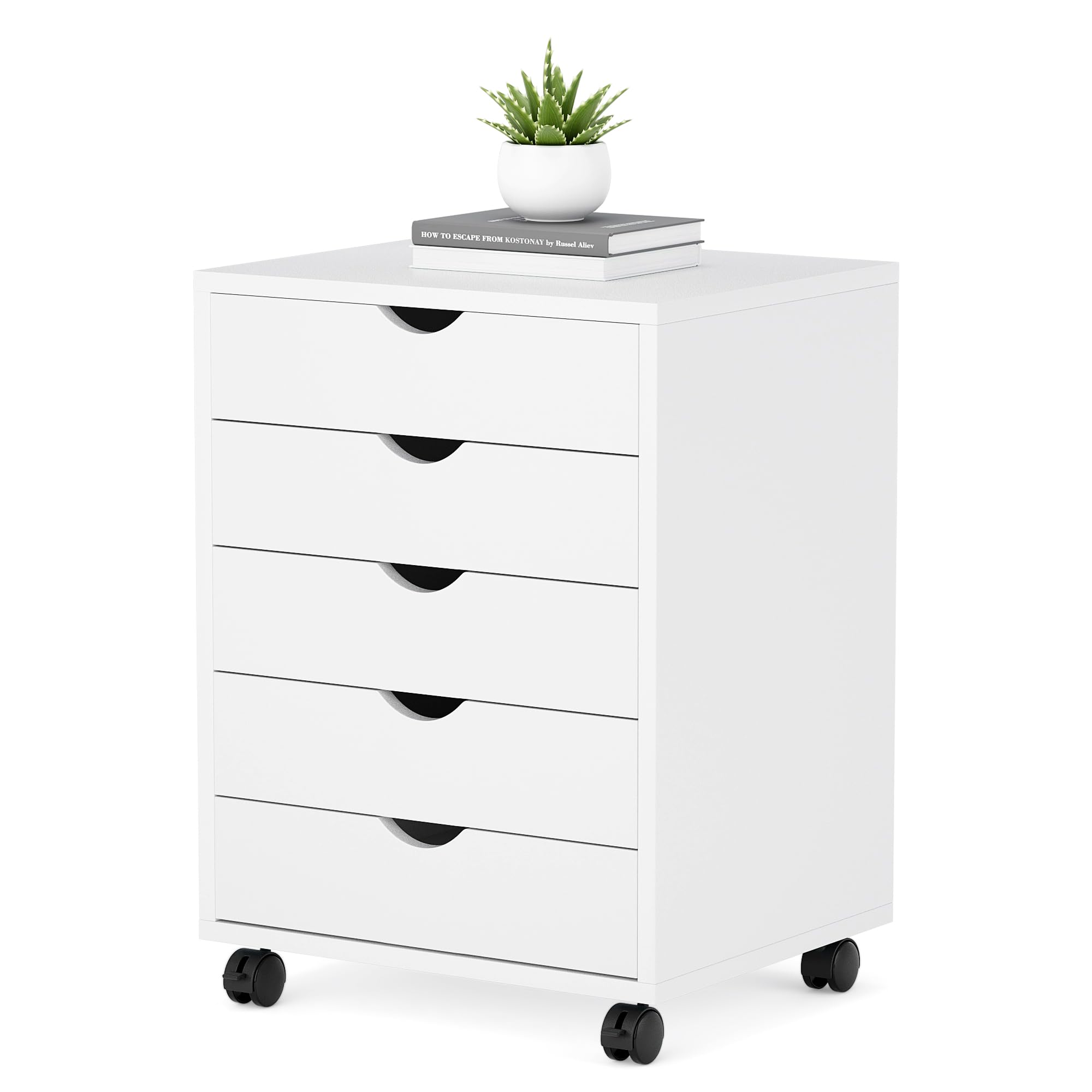 5-Drawer Mobile File Cabinet with Wheels