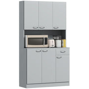 Kitchen Pantry Cabinet with Microwave Stand