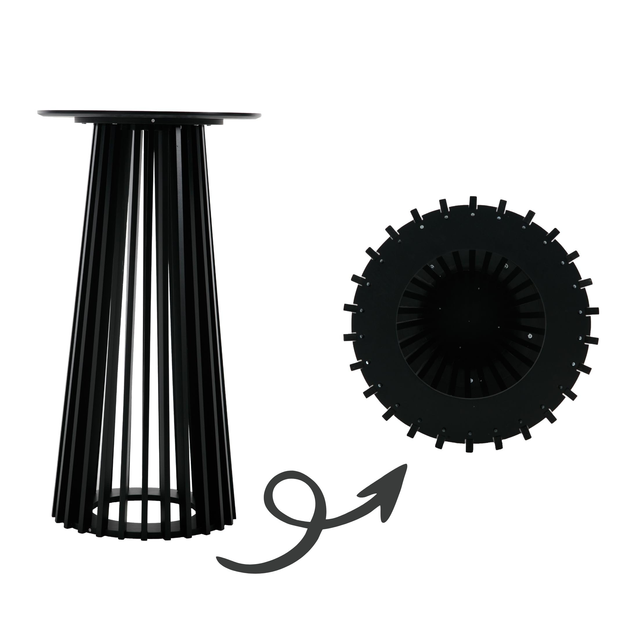 Round Bar Table 43.5" High Modern Wood Cocktail Table