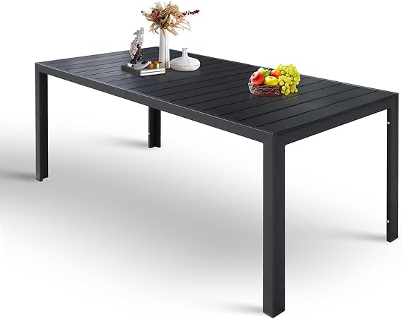 Outdoor Aluminum Dining Table for 6-8 People
