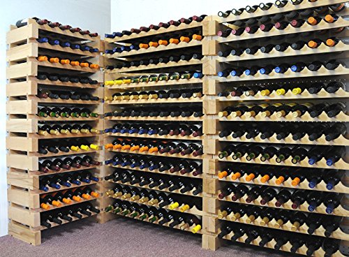 Modular Wine Rack Beechwood 32 Bottle Capacity