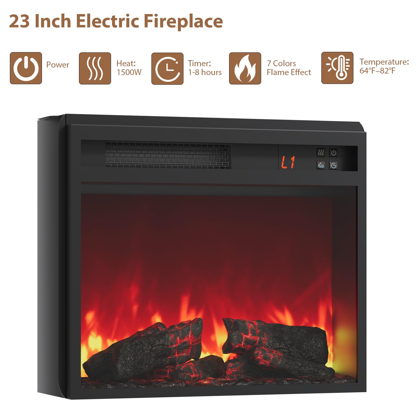 Electric Fireplace TV Stand 70" Farmhouse Entertainment Center