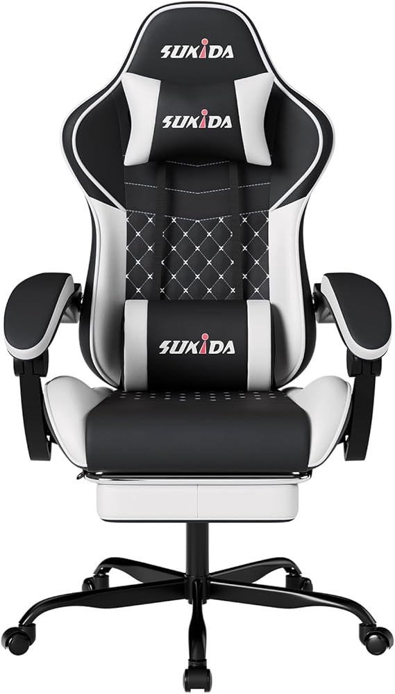 Ergonomic Gaming Chair with Massage Lumbar Support