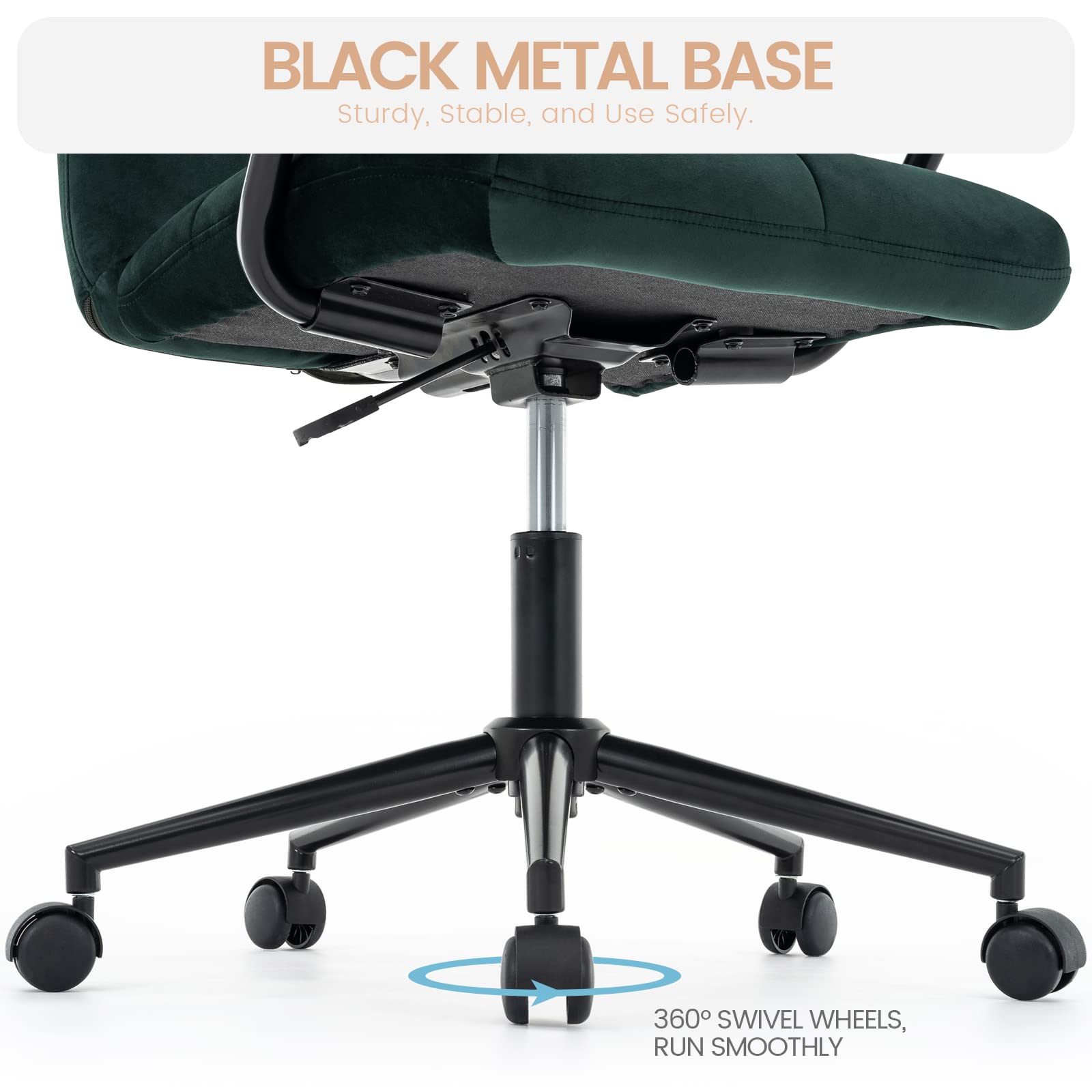 Velvet Home Office Desk Chair with Wheels