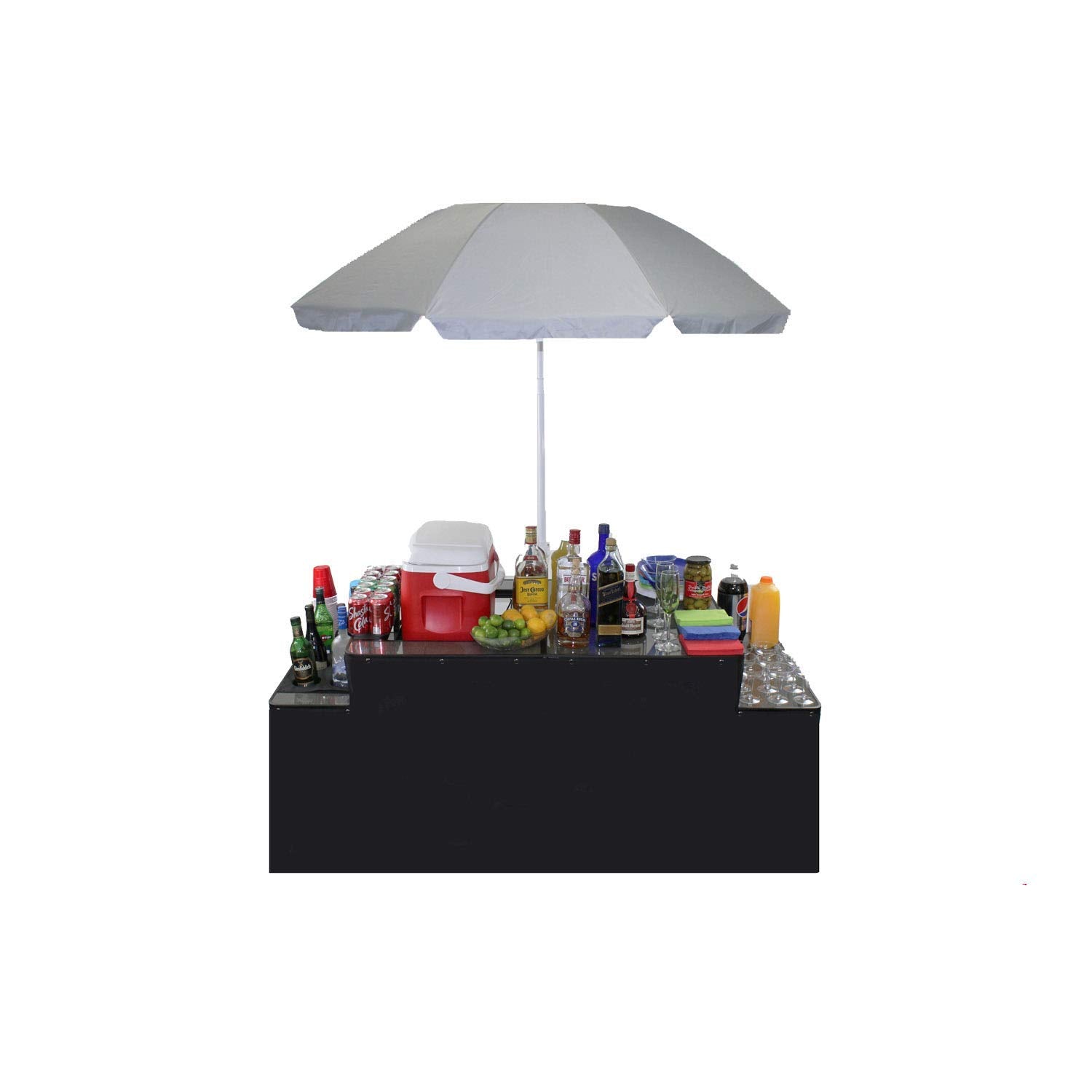 Portable Bartenders & Caterers Table with Folding Side Trays