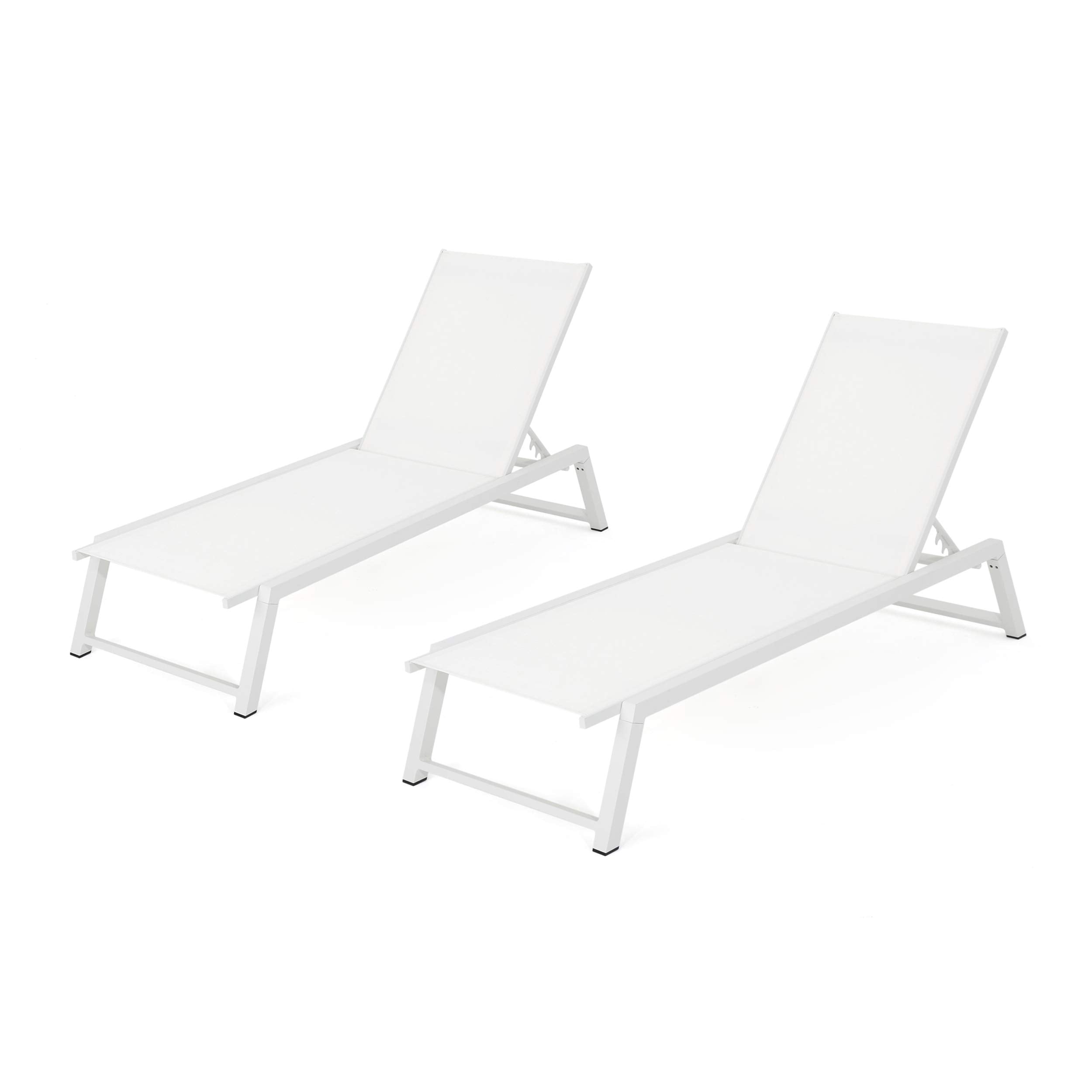 Outdoor Mesh Chaise Lounges Set of 2