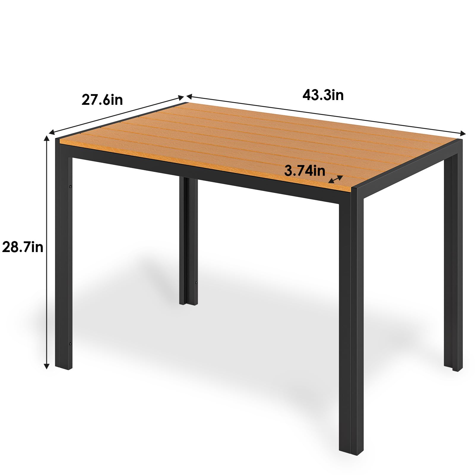Outdoor Patio Dining Table Rectangle 43×28 Inch