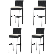 Outdoor Wicker Bar Stools Set of 4