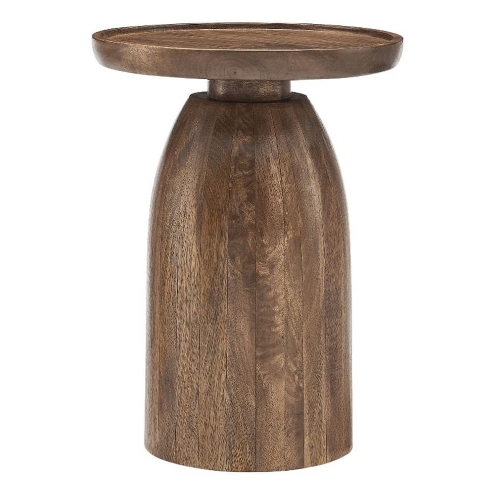 Mango Wood Drum Side Table