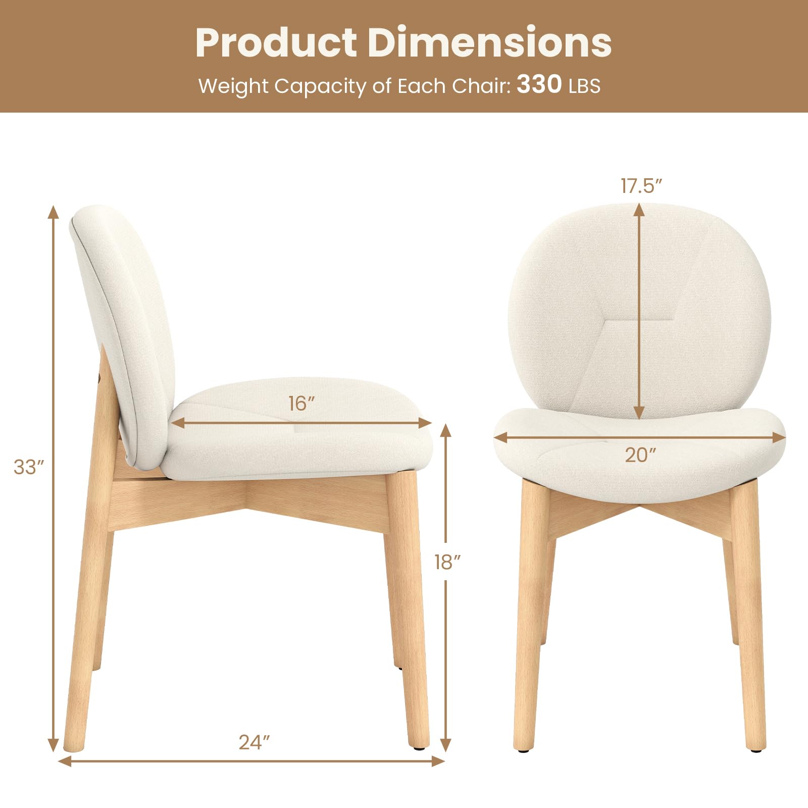 Modern Boucle Dining Chairs Set of 4