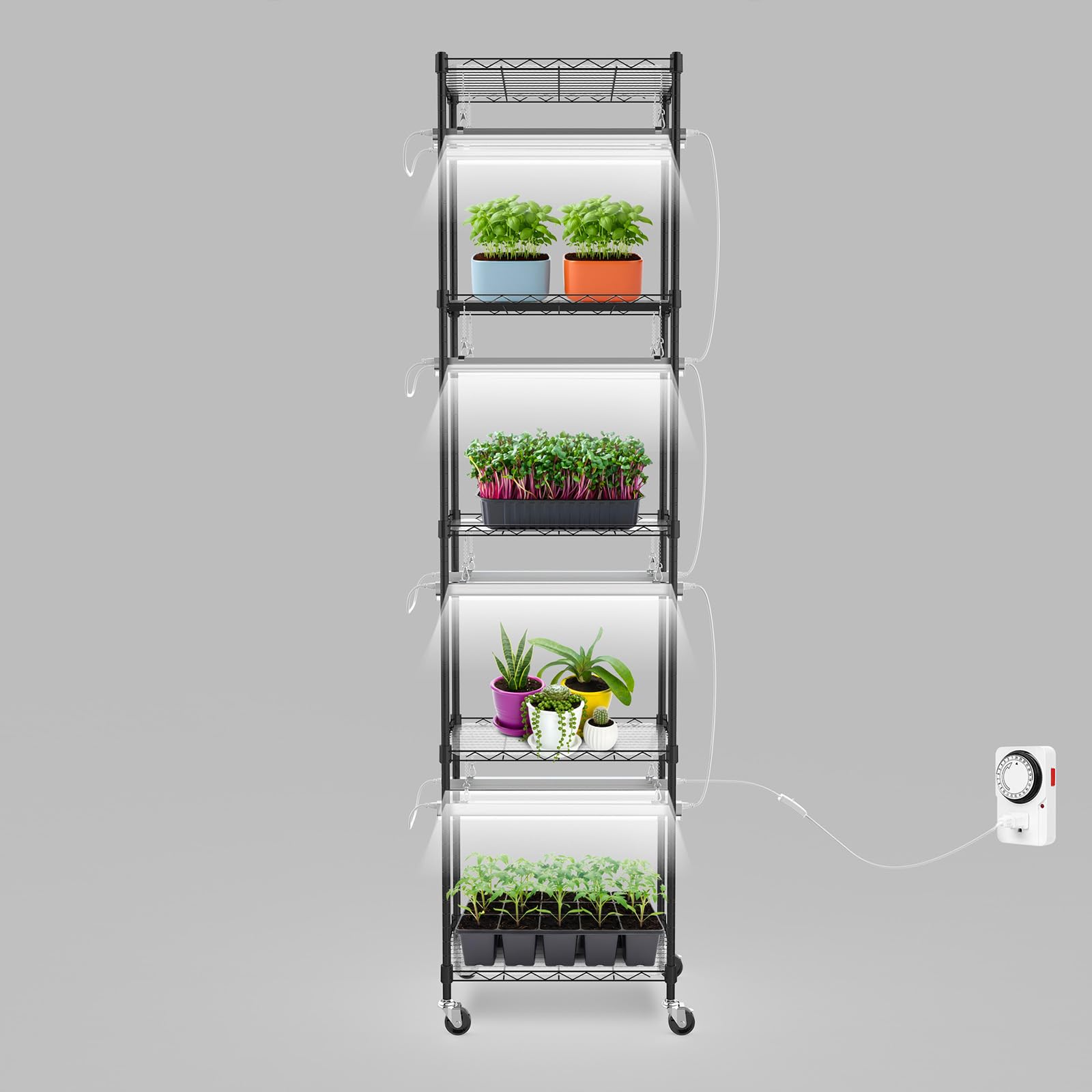 5-Tier Plant Shelf with Grow Lights