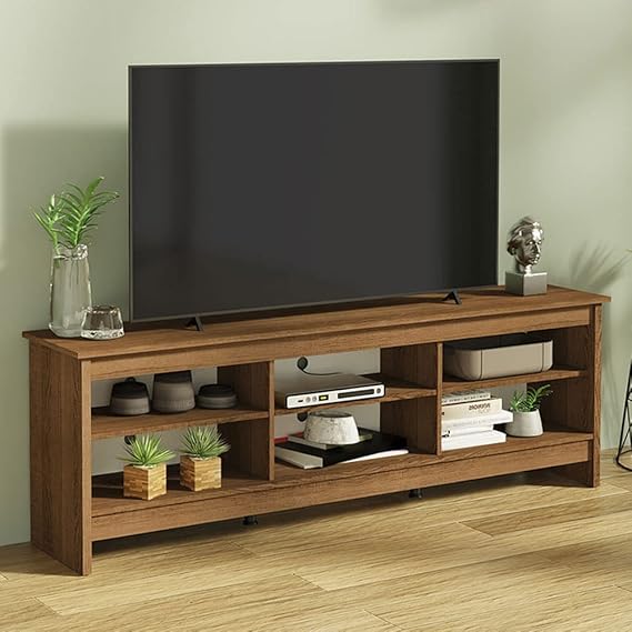 TV Stand with 6 Shelves and Cable Management