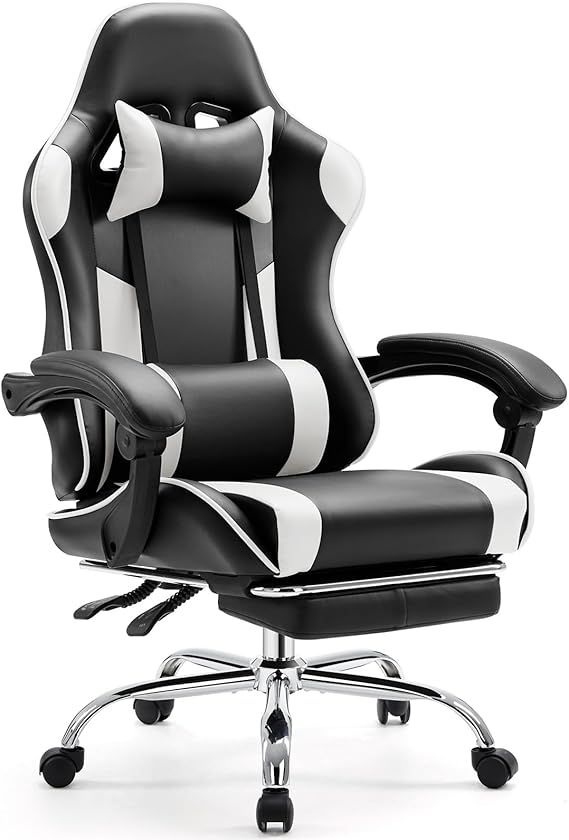 Ergonomic Gaming Chair with Footrest