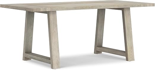 SIMPLIHOME Whitley Dining Table - 72 inch Wide Solid Mango Wood Rectangular Table in Burnt Wax, Modern Farmhouse Style for Dining Room or Kitchen with Extra-Thick Trestle Base, Seats 6