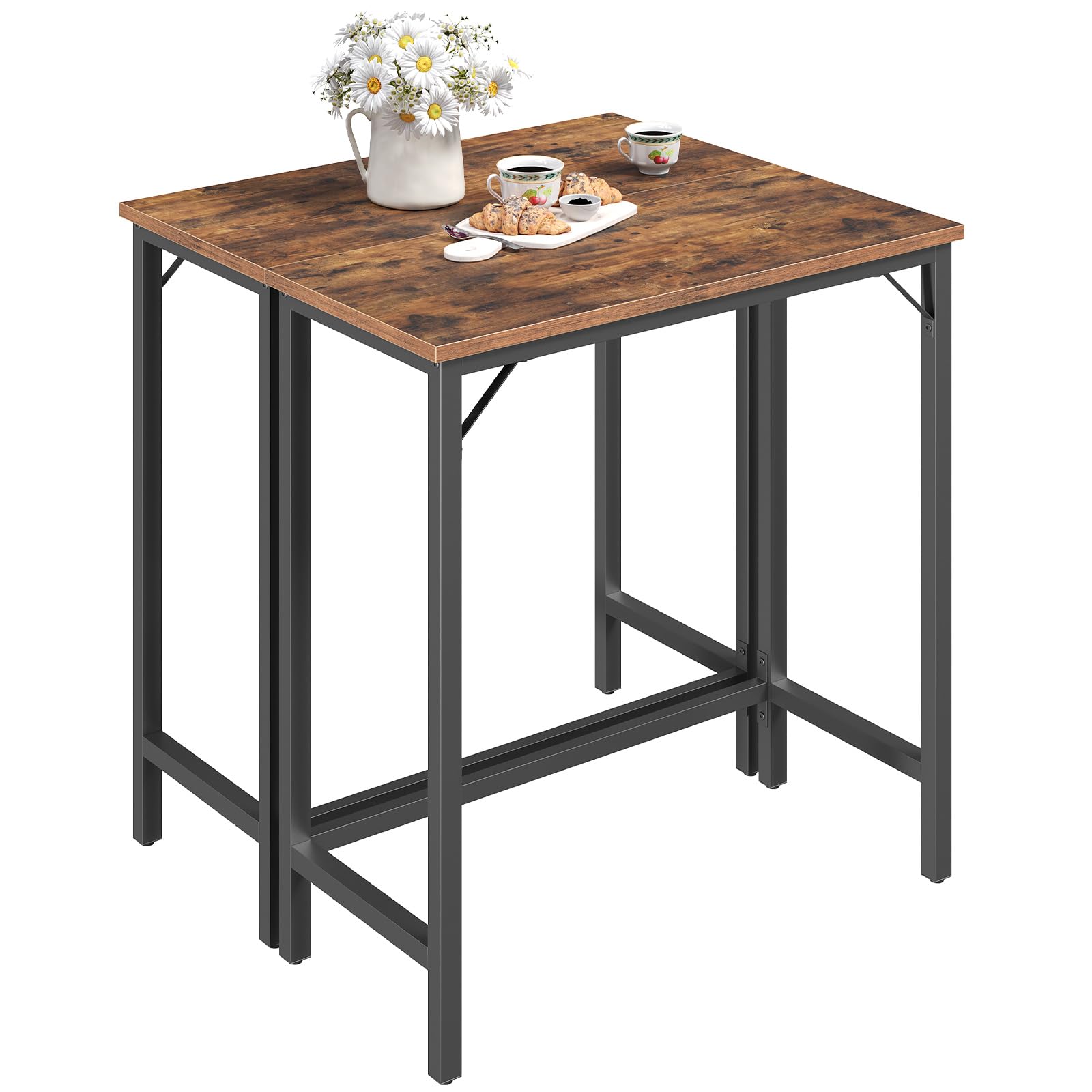 63-Inch Narrow Bar Table with Metal Frame