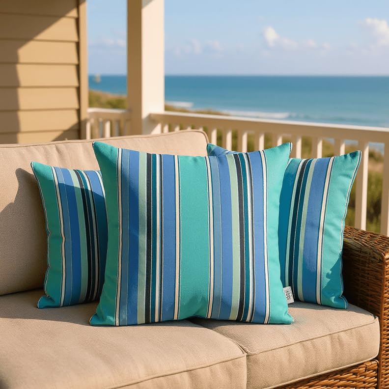 Sunbrella Square Throw Pillows Set of 4 - 17x17 Outdoor Cushions