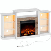 Fireplace TV Stand with LED Lights and Power Outlets