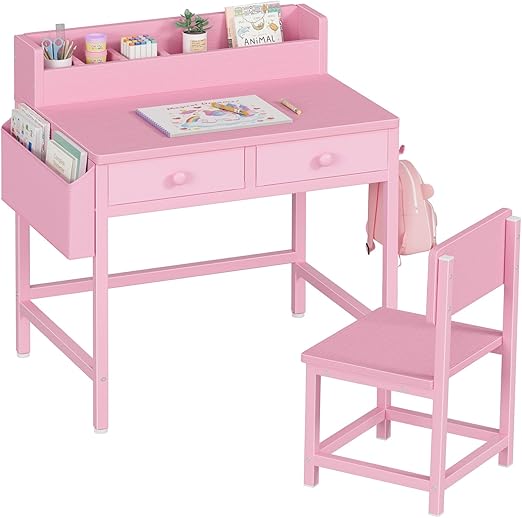 Kids Desk and Chair Set with Storage