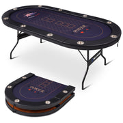 10-Player Foldable Poker Table with Cup Holders