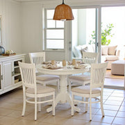 5-Piece Round Dining Set with Slatted Chairs