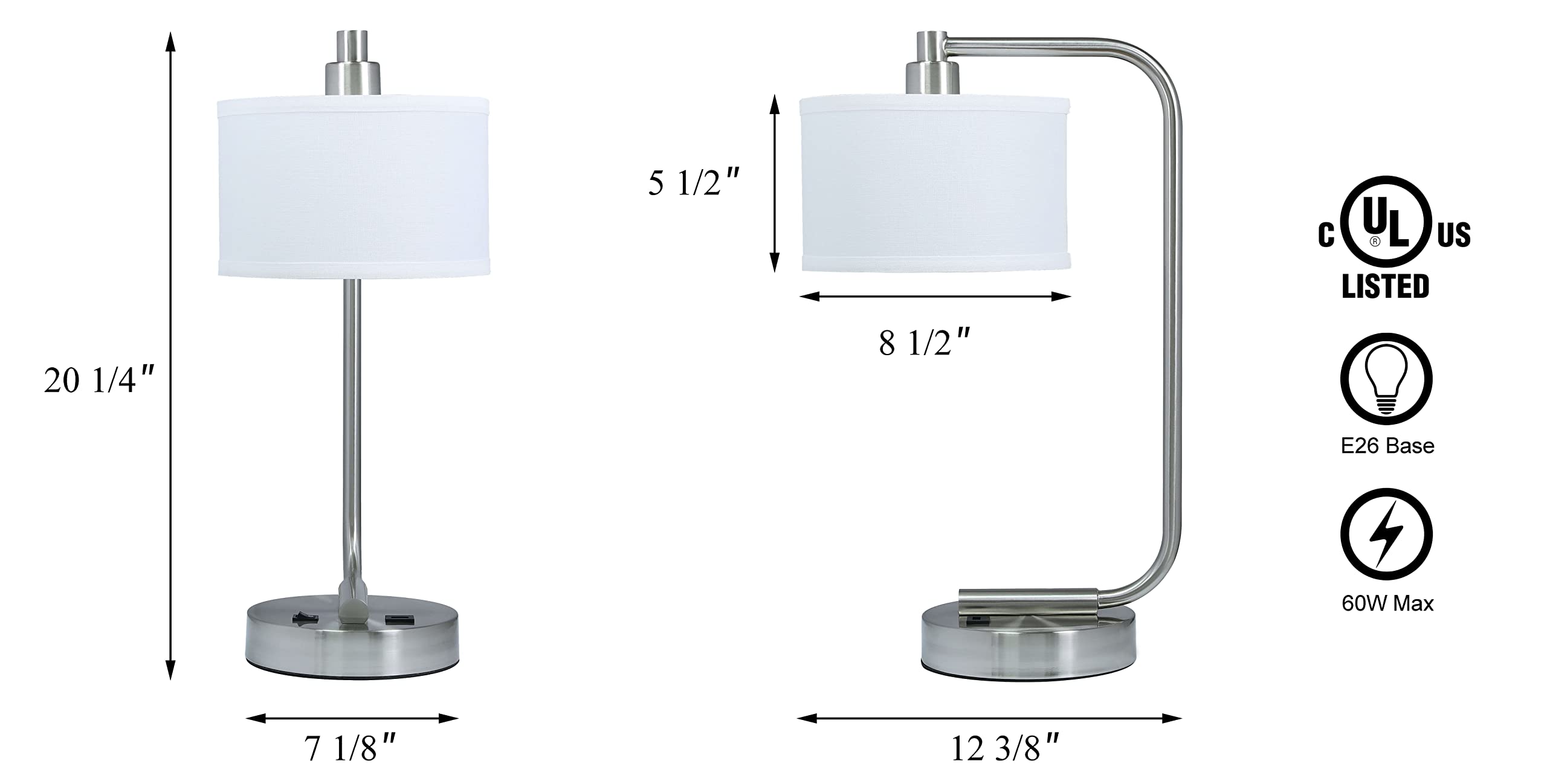 Modern Table Lamp with USB Charging Port