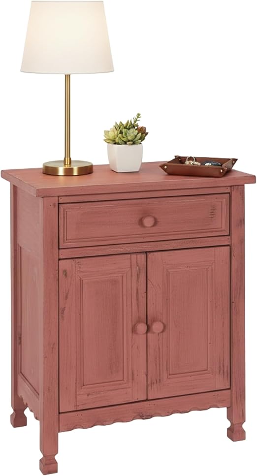 Country Cottage Accent Cabinet with Drawer and Adjustable Shelf
