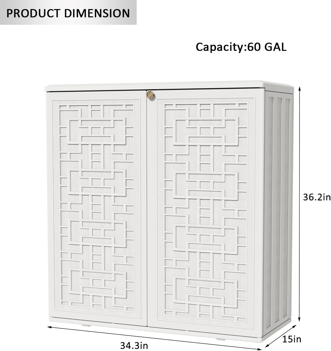 Waterproof Outdoor Storage Cabinet 62 Gallon Deck Box